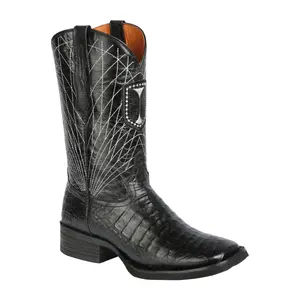 El General Rodeo - Printed Alligator leather boots - Black