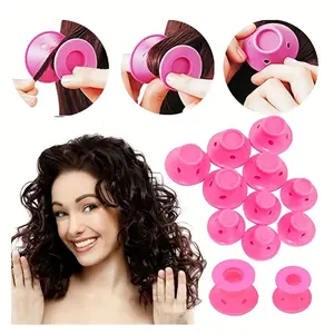 Heatless Hair Curlers Silicone Mushroom Rollers 20PCS Overnight Waves No Heat Styling Soft Flex Hair Care Tools Portable Cute Design Home DIY Travel Hair Styling Accessories
