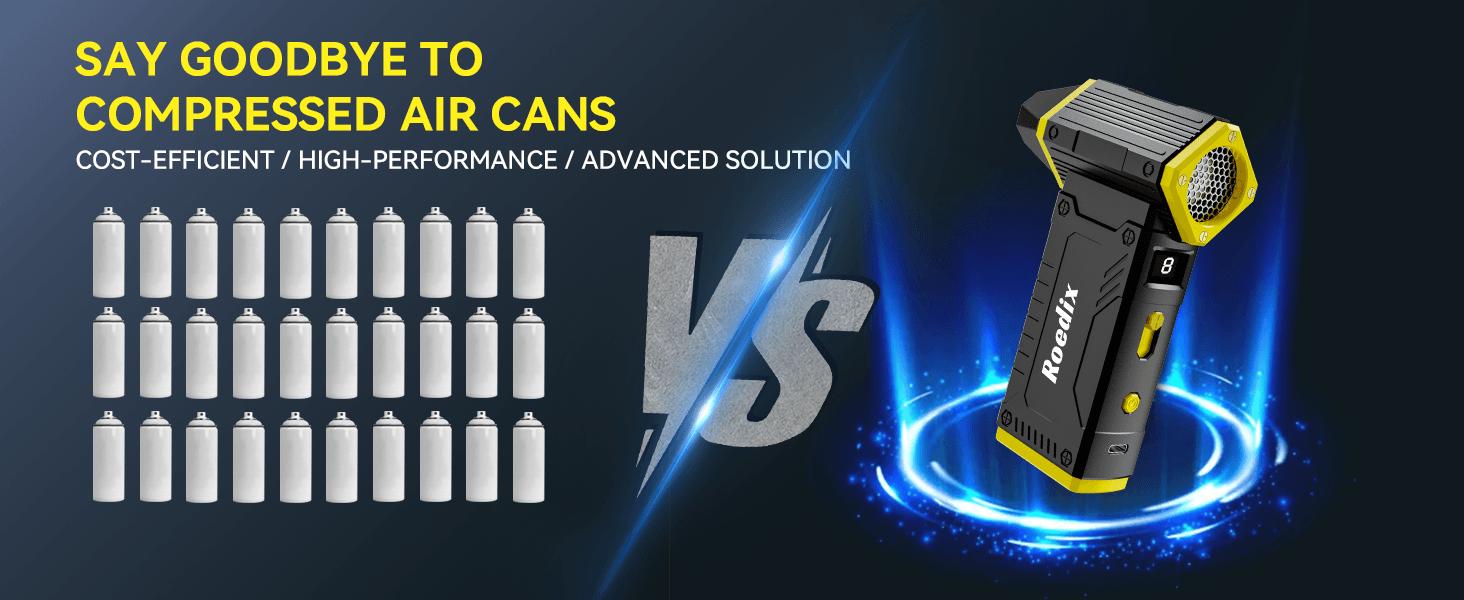 Compressed Air Duster, 210000RPM 8-Gear Air Duster with LED Display, 10,000mAh Air Blower for Keyboard, PC, Car and Home, Jet Dry Blower Replace Canned Air
