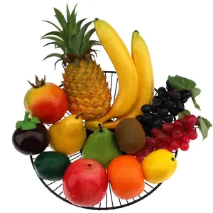 13 PCS Plastic Fruit for Decor - Artificial Fake Fruit Set with Lifelike Pineapple,Banana,Grapes,Pear, Lemon,Orange, Apple,Pomegranate - Home Kitchen Party Table Centerpiece Decoration Decorative Plants