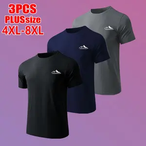 Summer upgraded super-plus size comfortable stretch short-sleeve T-shirt for men — soft, durable fabric with a super-comfortable fit; suitable for everyday casual wear and sports; oversized top