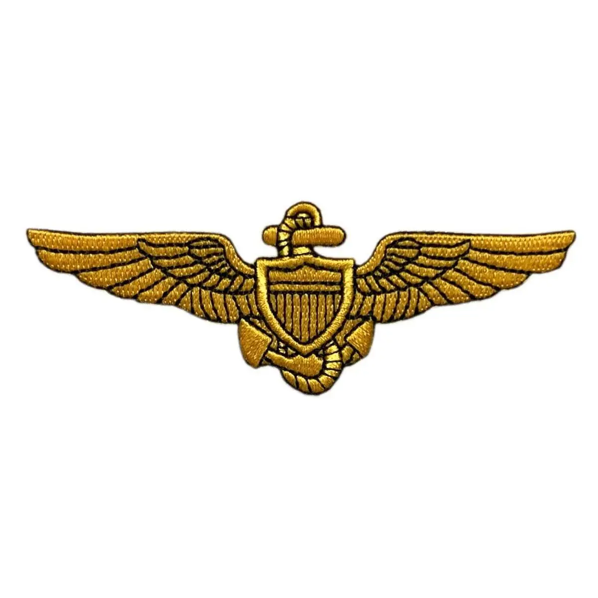 Naval Aviator Pilot Wings Patch [Hook Fastener - 4.0 X 1.5 -PW5]