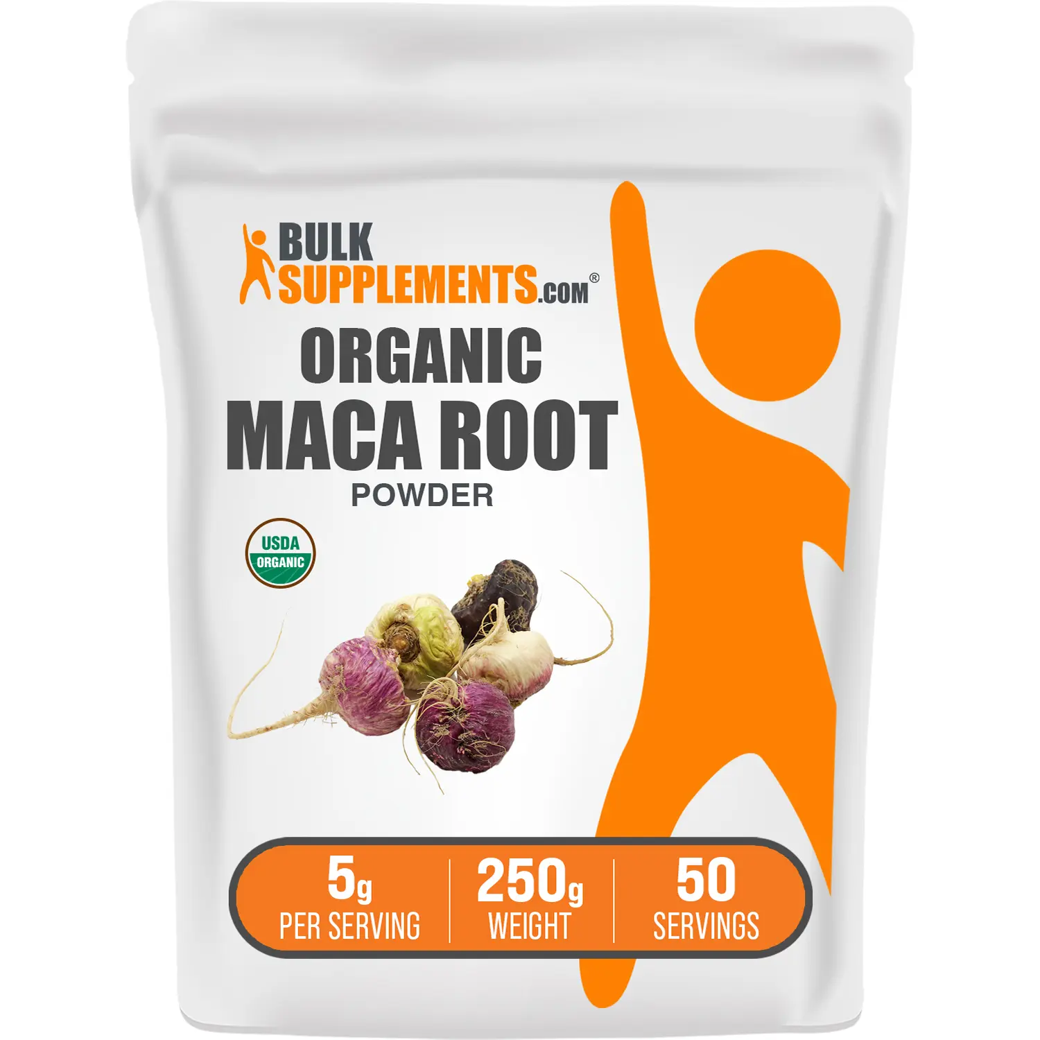 BulkSupplements Organic Maca Root Powder - Natural Daily Energy Dietary Supplement Powder - Mood Balance - 250g, 5g per Serving