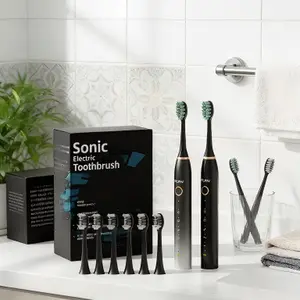 Sonic Electric Toothbrush for Adults - Rechargeable, IPX8 Waterproof, 5 Modes, 10 Brush Heads & Travel Case, Deep Clean Teeth o be type ca bikinitrimmer women 2 in 1 shaver wet dry use hair shaver cordless bald head razor shave and glow woman