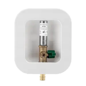 MEASUREMAN Ice Maker Outlet Box with Water Hammer Arrestor 1/2-Inch Pex F1960 Pex-a Expansion Fitting Connection with Shutoff Valve AA Size plumbing