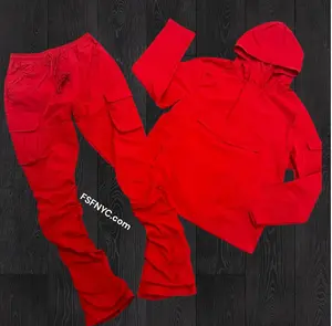 Rebel - NYLON Stacked & Anorak Pullover Jacket - SET - RED  - 522422