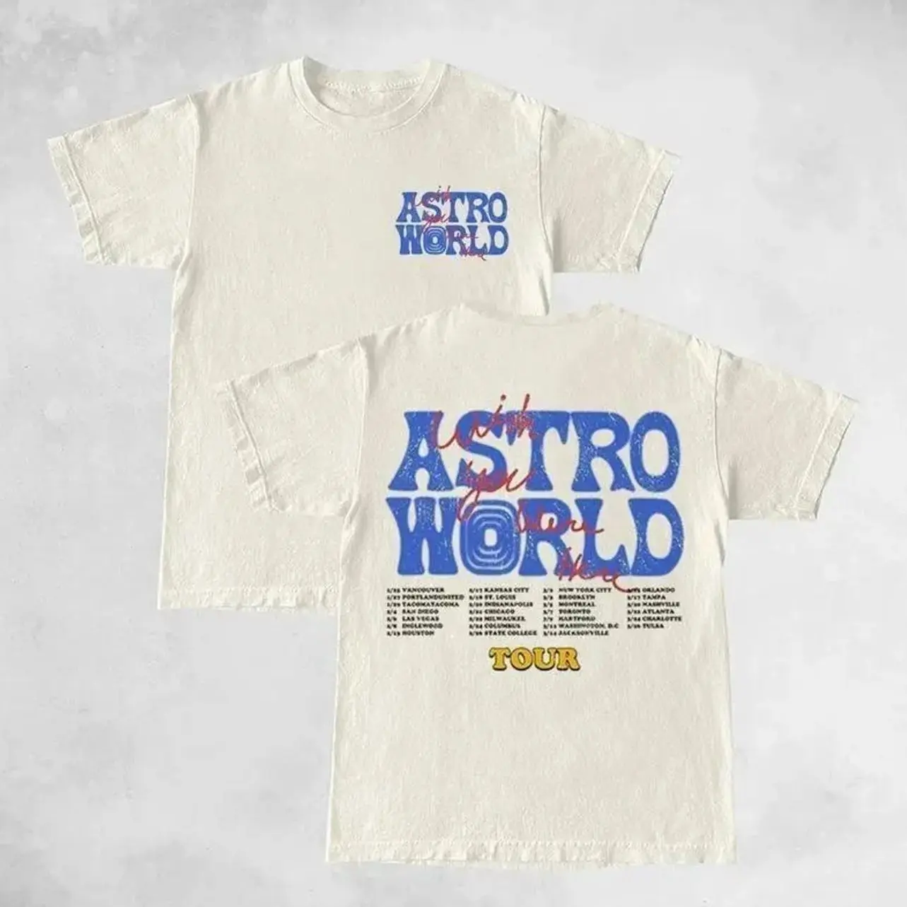 Actus Jack Blue Astroworld Double Sides Front And Back Premium T-Shirt Cotton Unisex Shirt Rap Shirt Rapper Rap Tee Shirt Music Tour Merch Gift DH1