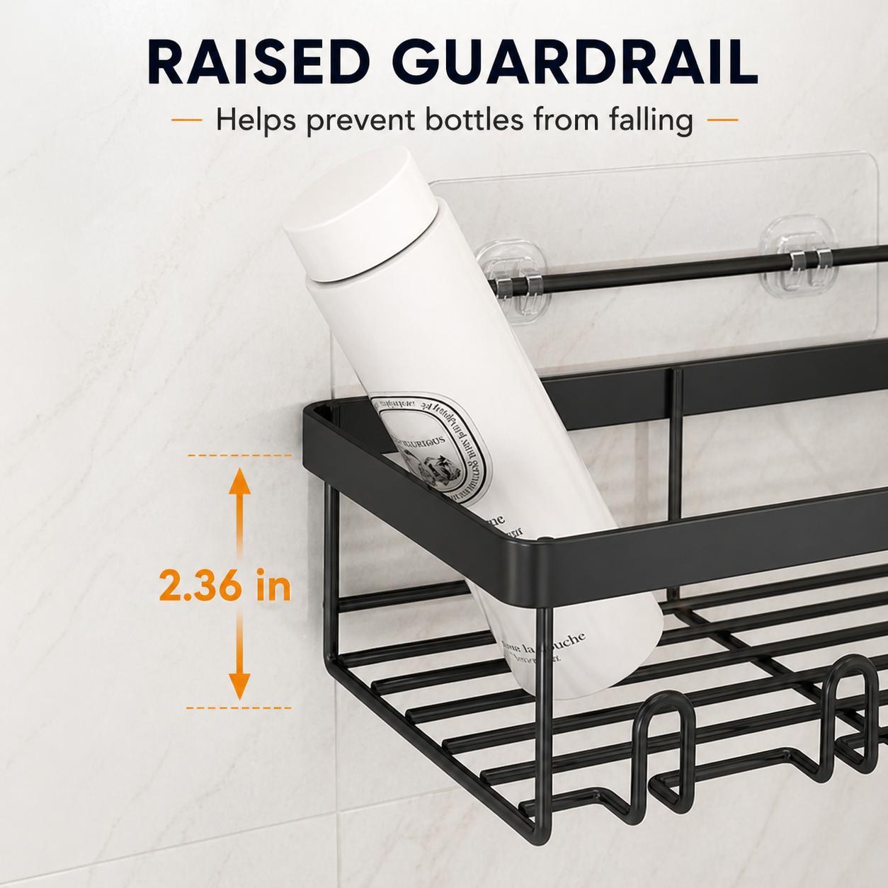 Snofrid Shower Caddy 6-Pack, Advanced Rustproof Design, No Drilling Adhesive Shelves, Rack with Soap Holder, Large Capacity Bathroom Organizers and Storage, Wall-Mounted Kitchen & Home Decor