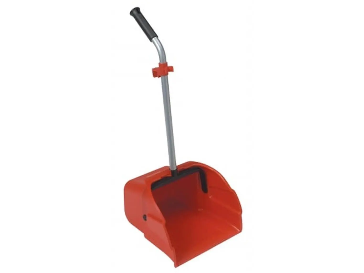 Cequent Laitner Company 497-1 Model Lightweight 12 in. Plastic Jumbo Lobby Dustpan with Aluminum Long Handle, for Commercial Users & Lobby Cleaning, Aluminium