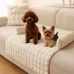 Plush Pet Bed, Cat & Dog Love Sofa Cushion, Soft Dog Nest, Large Space Anti-Slip Sleep Pad, Cozy Pet Lounger