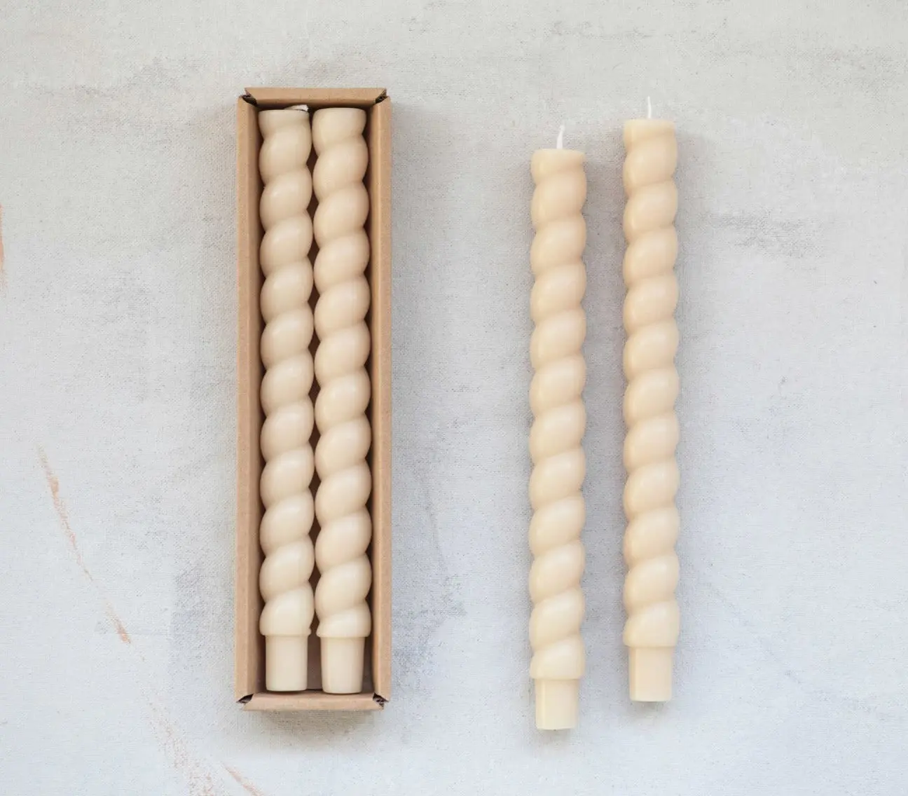 Unscented Twisted Taper Candles, Set of 2