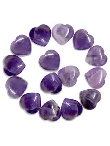 Natural Amethyst Heart Shaped Stone, 5/10/20pcs Purple Amethyst Stone, Amethyst Crystal, Healing Stone, Office Meeting Room Decoration, Gift for Friend & Family