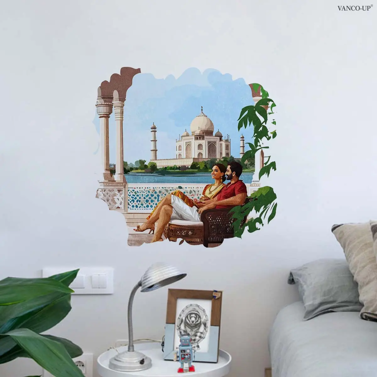 A (30*30cm) Ramadan Festival landscape flat wall sticker for home decoration and beautification, self-adhesive, M20463-YC