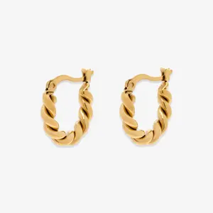Twisted Dome Hoop Earrings