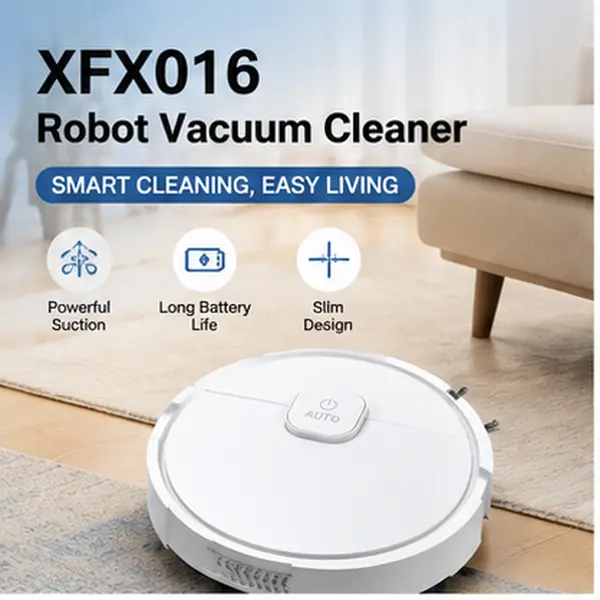 XFX016 Compact Robotic Vacuum Cleaner for Hard Floors and Everyday Home Cleaning