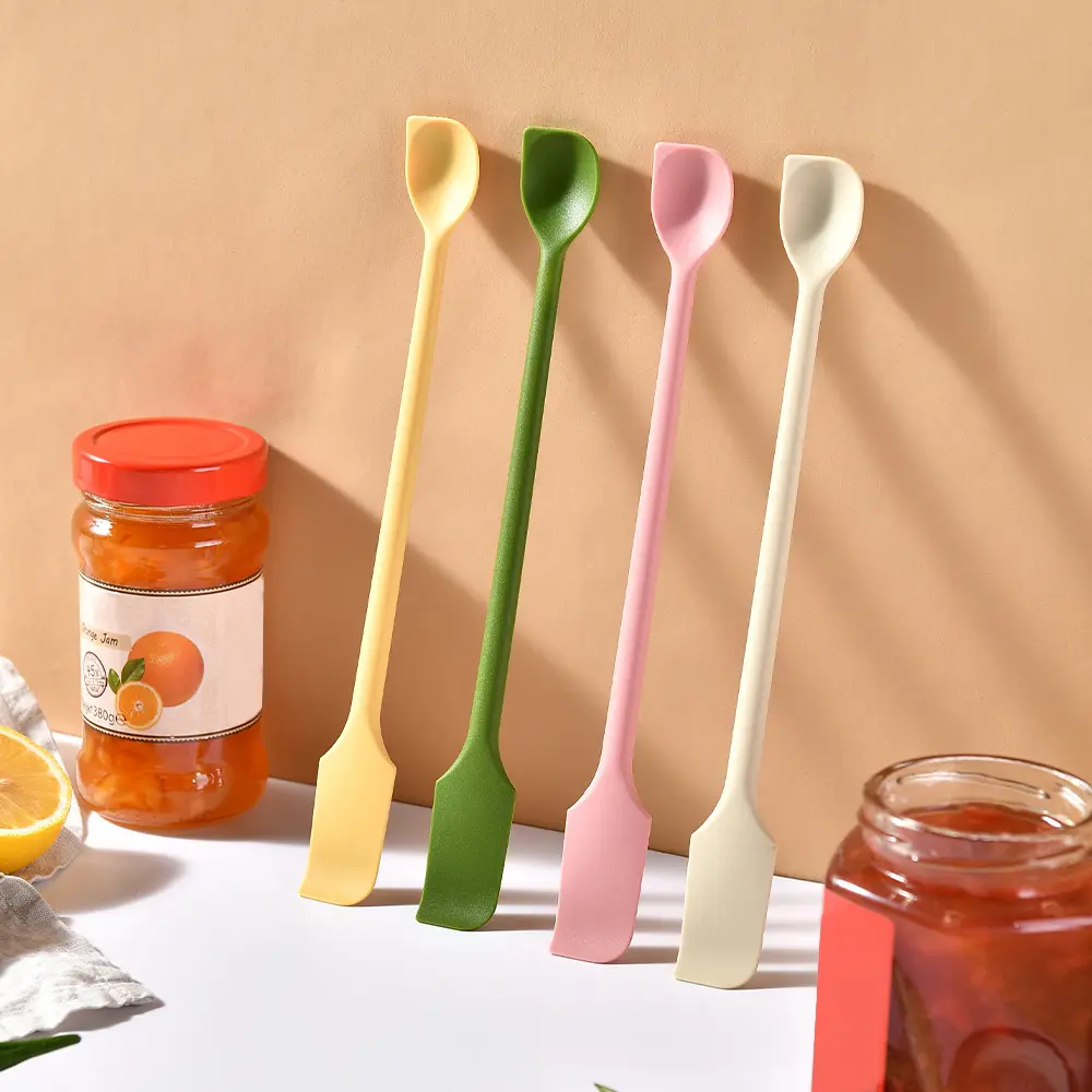 2 Piece Multi-Functional Silicone Mini Spatula Set, Dual-Headed Baking & Jam Jar Spreader, Perfect Kitchen Tool for Home Baking