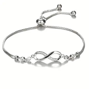 Infinity Bracelet - Elegant Interlocking Infinity Symbol Jewelry with Beads, Durable Zinc Alloy Chain for Women, Valentine'S Day, Wedding, Anniversary, Everyday - Year-round Elegant Bracelet Gift, Infinity Jewelry, Wedding Accessory, Beaded Design