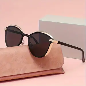 1 pair of unisex fashion frame sunglasses, lightweight and comfortable simple casual design, suitable for daily and outdoor activities wear, provide full UV protection and trendy styling.