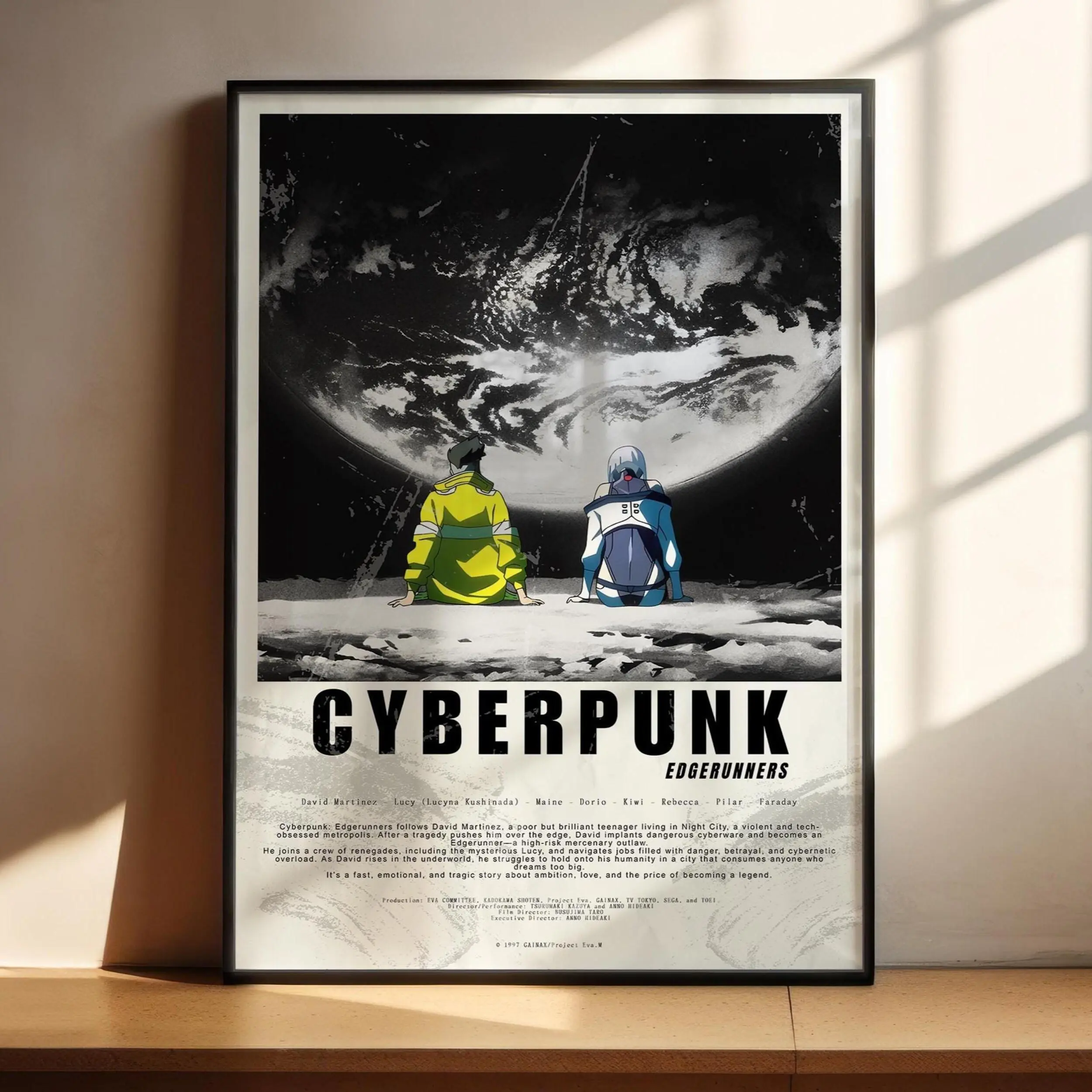 Cyberpunk Edgerunners Anime Poster, David Martinez Lucyna Kushinada Anime Art Print Decor Posters - NO FRAME (No Frame)