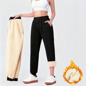 Women's Outdoor Hiking Pants for Autumn and Winter with Fleece Lining, Thickened Casual Ankle-Length Sports Pants, Suitable for Cold Weather Activities