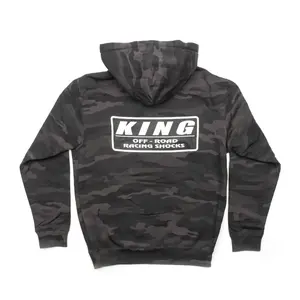 KING SHOCKS (DARK) BLACK CAMO PULLOVER HOODIE, Unisex 3D Hoodie, Realistic Print Design, Trendy Streetwear Pullover