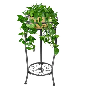 Plant Stand Indoor Tall, 2 Tier Outdoor Metal Potted Plant Stand Plant Shelf Flower Pot Stand for Multiple Planter,Rustproof Corner Plant Rack