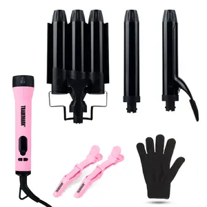 Trademark Mood Interchangeable Iron Kit 1.25 inch Barrels, 2 in 1 Hair Iron, Multifunction, Hair Wand, Hair Waver, Lightweight, Quick, Curlng Iron