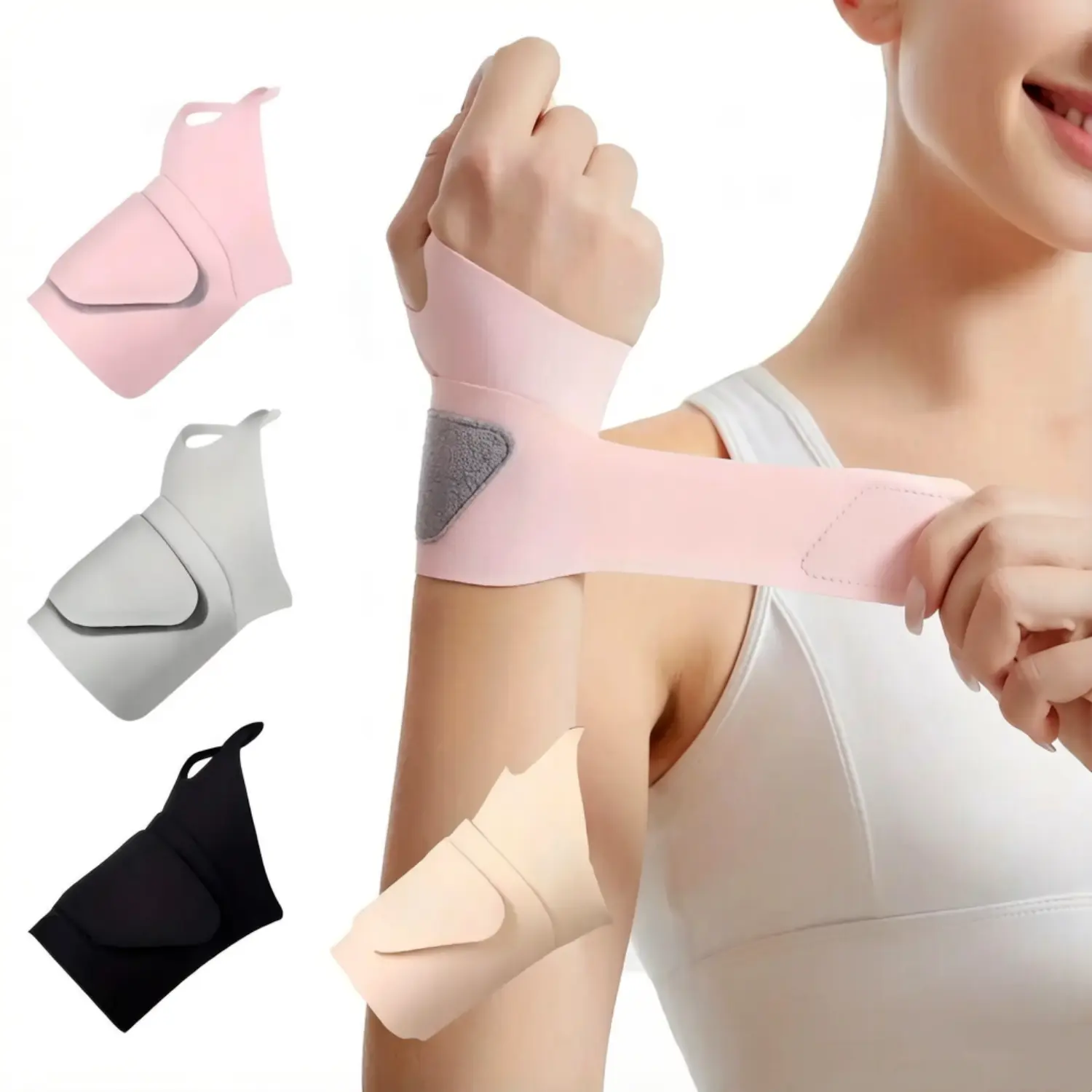 Unisex Nylon Wristbands, 4 Pack Ultra-Thin Elastic Support with Adjustable Compression for Sports and Daily Wear