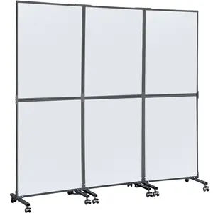 VEVOR Acoustic Room Divider 72\" x 66\" Office Partition Panel 3 Pack Office Divider Wall Cool Gray Office Dividers Partition Wall Polyester & 45 Steel Cubicle Wall Reduce Noise and Visual Distraction