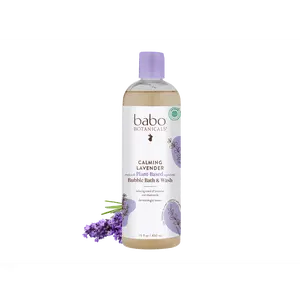 Babo Botanicals Calming Lavender Bubble Bath & Wash - Made with Plant-Based Ingredients, Relaxing Scent of Lavender and Chamomile, Dermatologist Tested, EWG Verified, 15 fl oz (450 ml)