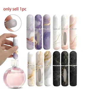 1/4/8pcs-Marble style Aesthetic perfume bottled suit，Mini Compact Refillable Perfume Portable Atomizer Bottle Refillable Perfume Spray, Refill Pump Case for Traveling and Outgoing，home decor, Lightweight
