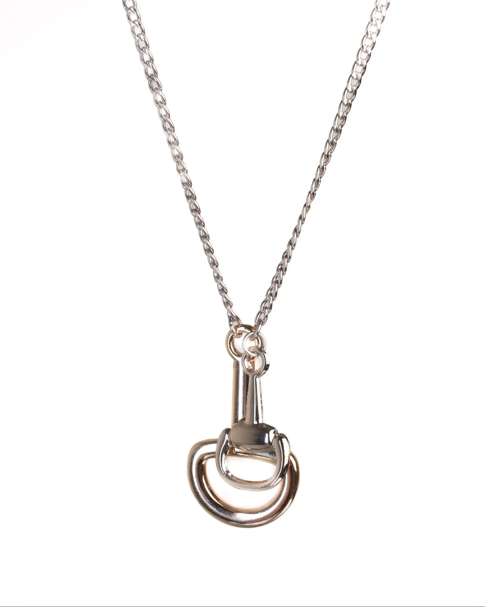 In Her Favor 316L Stainless Steel Horse Bit Necklace with Dual Charms, Non-Tarnish Waterproof Rust Resistant Horse Pendant Necklace, Lightweight Hypoallergenic for Everyday Wear (Symbol of Luck & Strength), Non-Tarnish Waterproof Necklaces, Horse Pendant