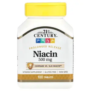 21st Century Prolonged Release Niacin, 500 mg, 100 Tablets