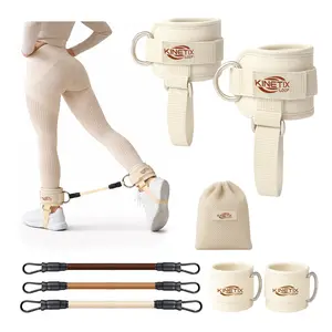 Resistance Bands with Ankle Cuffs – Booty & Leg Workout Bands for Women & Men, Home Strength Training Set gym accessories