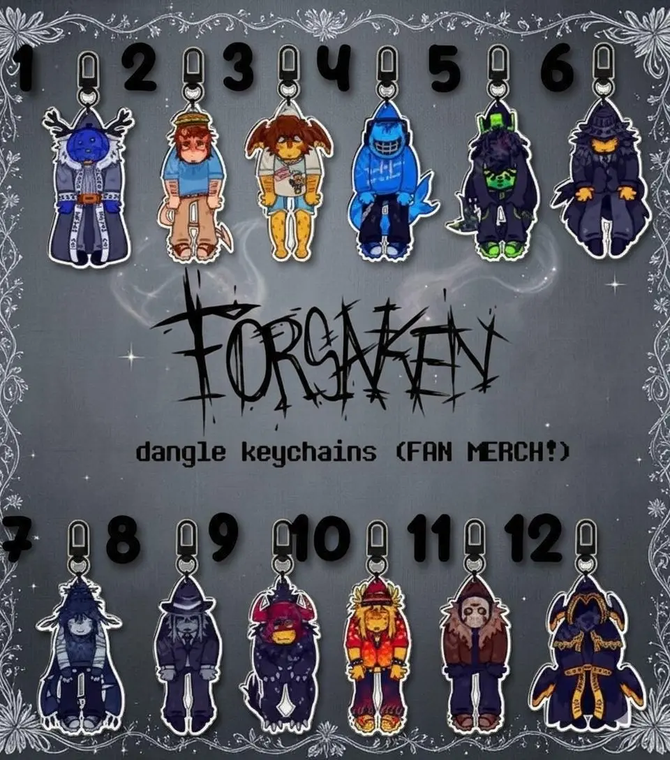 Forsaken Single Sided Acrylic Keychain, Roblox Game Character Keychain, Cute Bag Charm, Gamer Gift
