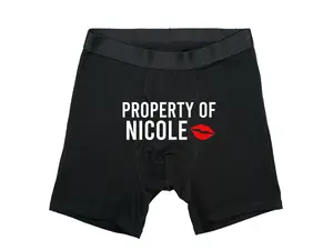 Property of Nicole Men's Underwear, Custom Briefs, Funny Husband Boxers, Personalized Boxer Gift, Groom Boxers, Wedding Gift,  Honeymoon Boxer Gift Fabric Menswear Birthday
