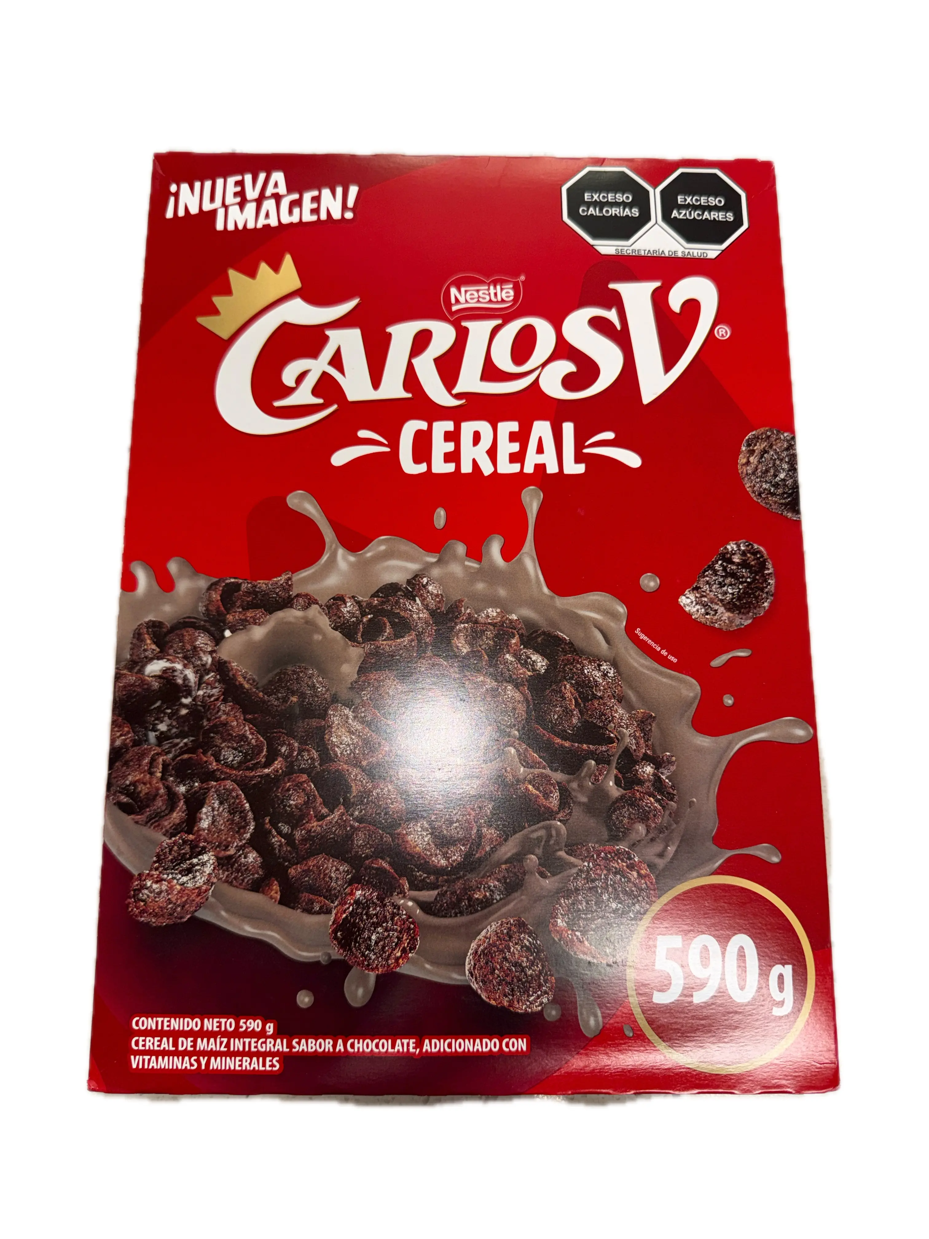 Carlos V Chocolate Cereal 590g (Large Box) Mexican Breakfast Cereal with Vitamins & Minerals