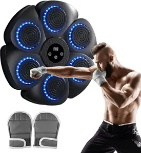 Music Boxing Machine–Wall Mounted Musical Punching Machine for Adults with 9-Speed Modes,Bluetooth Smart Boxing Machine with  Boxing Gloves,Boxing Workout Equipment Ideal for Home,Gym,Office(Black)