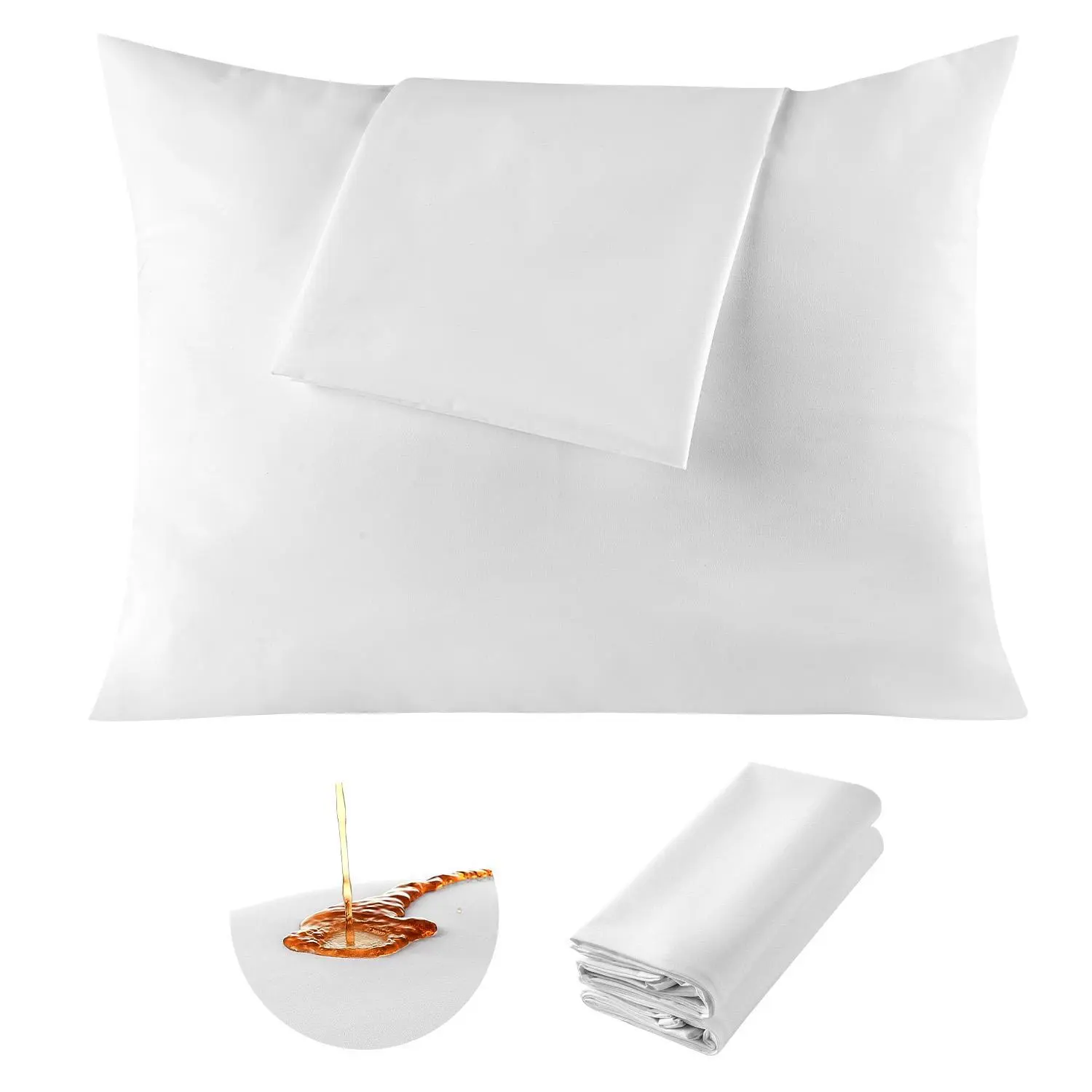 【SummerFinds】VEVOR Pillow Protectors,  4 Pack Waterproof Pillow Protectors with Hidden Zipper, Breathable Standard Size Pillows Protector, Stain & Dust Sweat Proof, Washable Covers for Increased Pillows Lifespan