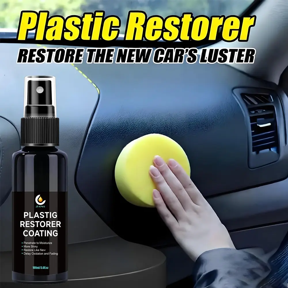 Plastic Leather Renovator for Upholstery & Dashboard, Interior Car Seats & Trim Restoration Coating, Easy to Apply Plastic Leather Rejuvenation, Interior Car Detailing