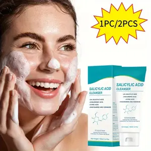 Salon & Home Use Facial Cleanser - Deep Cleansing & Moisturizing Face Wash with Salicylic Acid, Hyaluronic Acid, Niacinamide, Ceramide - Anti,Hydrating Formula - Suitable for Sensitive, Oily, Dry,Fresh Scent Cleanser, Daily Skincare, Gentle Skincare