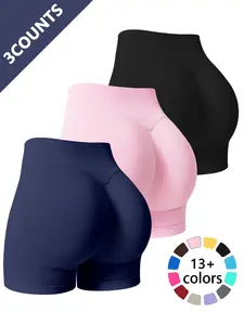 Women's Solid Color High Waist Gym Shorts, Breathable Comfortable Skinny Skinny Biker Shorts for Yoga Workout Running, Ladies Sportswear for Summer, Activewear, Tight Sports