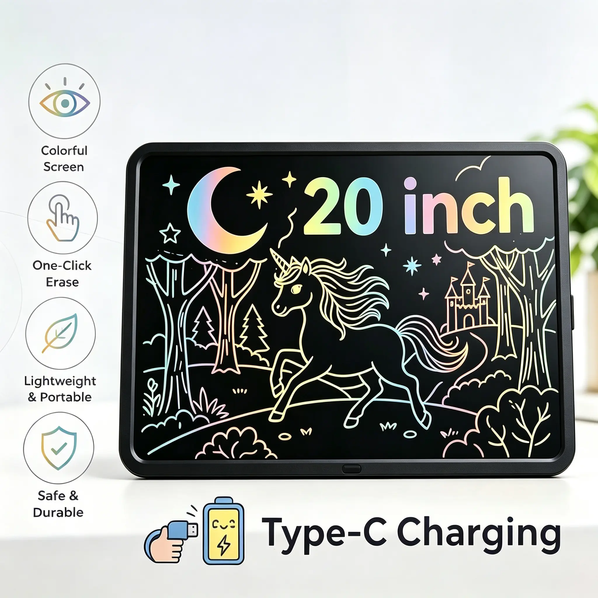 Rechargeable LCD Writing Tablet Pad with Stylus - Eco-Friendly Reusable Erasable Handwriting Screen Device, Digital Product for Kids, Ideal for Birthday Gifts, Home Use, Includes Gift Box