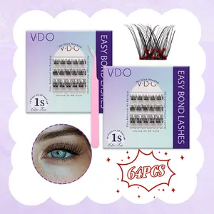 V · D · O Segmental Self-Adhesive Lashes - DIY lashes clusters kit, No Glue Needed, Dramatic Look, 12-14-16 Mixed,lashes extension，Beginner-Friendly Lash Clusters，Wispy Lash Clusters Natural Look