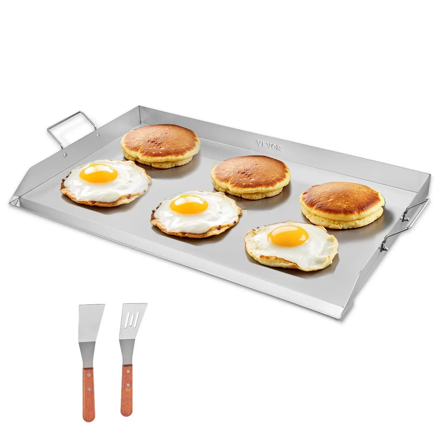 【Backtoschool】VEVOR Sturdy Durable Stainless Steel Griddle, 36x22 inch Universal Flat Top Rectangular Plate with Drip Hole & Handle, Gas Grill Griddle for BBQ & Teppanyaki, Compatible with Most Stovetops, Portable Family Cookware for Camping