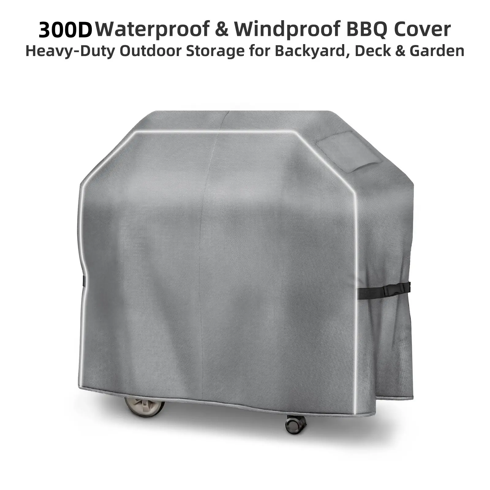 300D BBQ Grill Cover, Outdoor Grill Protection, Waterproof Dustproof UV Resistant, Polyester Cover, /, Ideal for Outdoor Use, Durable Design, Household Items, Grill Covers Heavy Duty Waterproof