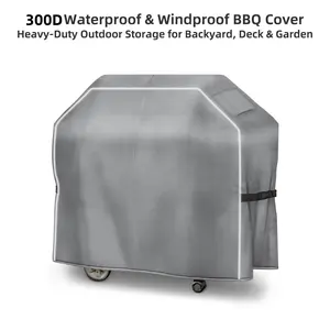300D BBQ Grill Cover, Outdoor Grill Protection, Waterproof Dustproof UV Resistant, /, Ideal for Outdoor Use, Durable Design, Household Items