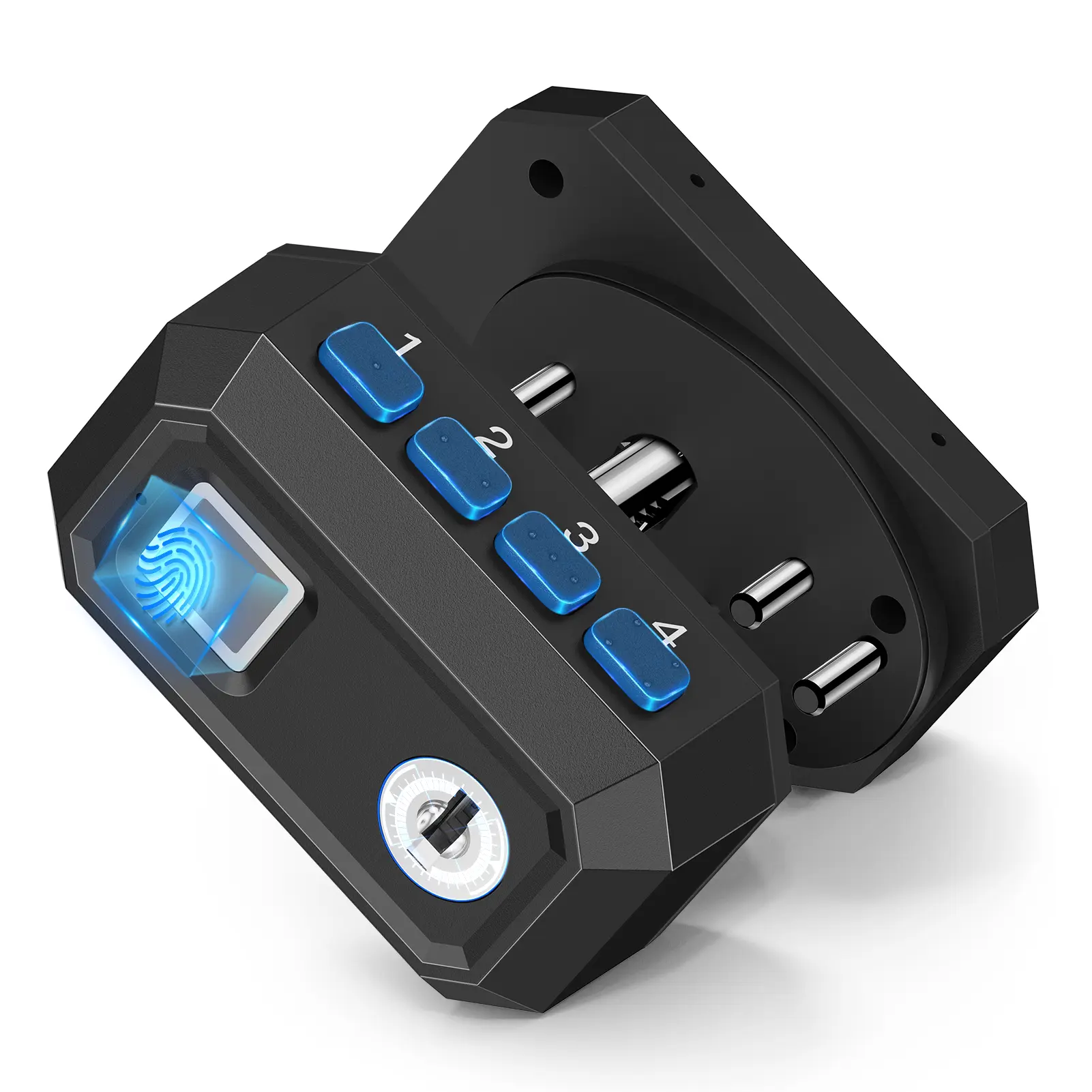 ONNAIS Defender SE Smart Security Lock - Biometric Fingerprint, Keypad & Backup Key, PIN Access, USB-C Rechargeable Batteries, Portable Home & Travel Safety Lock for Handguns, Rifles