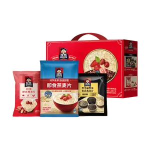 Quaker Select Oats Gift Box 1265g - Instant Oatmeal, Black Sesame & Rice, Red Date Flavors - Chinese New Year Essentials, Healthy Breakfast Cereal
