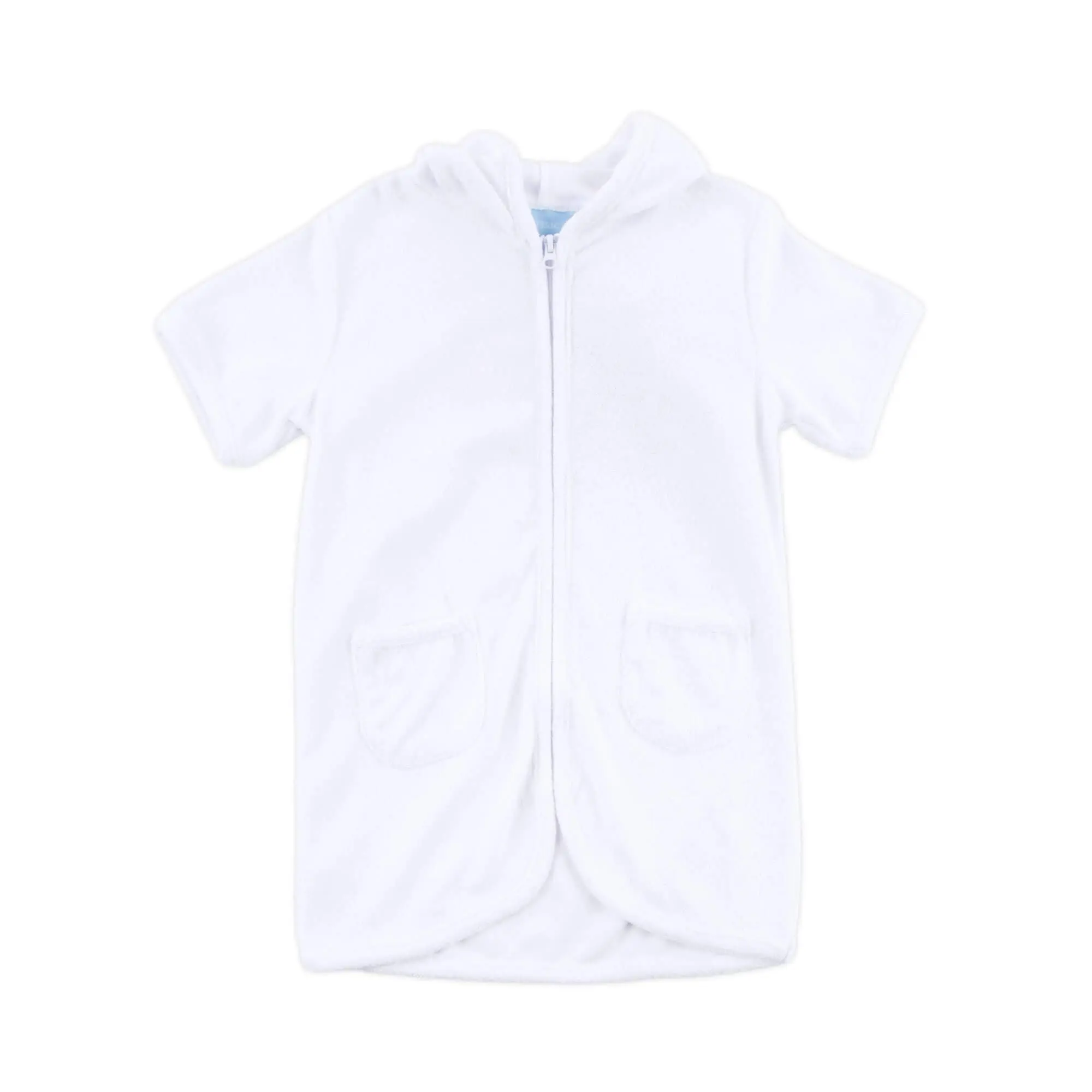 White Swim Cover Up - Kids Zip Front Coverup for Pool, Beach & Boating